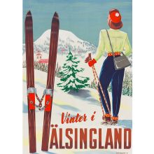 Vykort Vinter i Hälsingland 1945