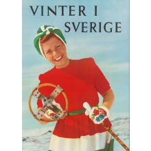 Vinter i Sverige Skidflicka, affisch 1951 21x30cm