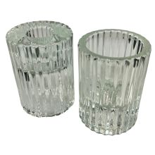 Ljuskopp Vändbar Glas Brun 5x8 cm