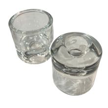 Ljuskopp Vändbar Glas Grå 5x6 cm