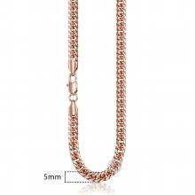Halskedja med 18K Roséguldplätering  5 mm -längd 50 cm