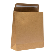 Presentpåse med tejpflik brun, 160x60x180+40mm -Brun