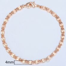 Armband i 18K  Roséguldplätering 4mm