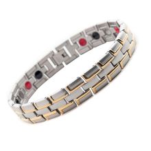 Magnetarmband i rostfritt stål med 18K Guldplätering