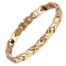Magnetarmband i rostfritt stål med 18K Guldplätering