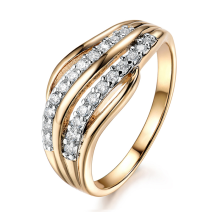 Ring med många små Cubic Zirconia och i 18K Guldplätering