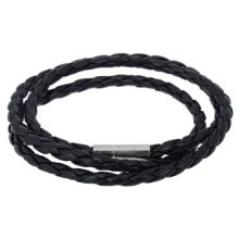 Läderarm- halsband med bajonettlåsning -Svart
