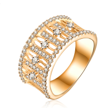 Ring med många små  Cubic Zirconia i 18K Guldplätering