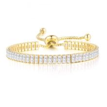 Armband med Cubic Zirconia och i 18K Guldplätering