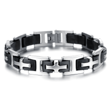 Armband i rostfritt stål och silikon