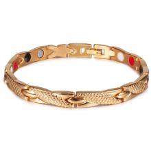 Magnetarmband i rostfritt stål  med 18K Roséguldplätering