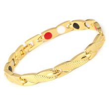 Magnetarmband i rostfritt stål  med 18K Guldplätering