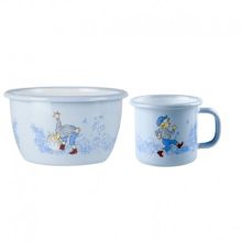 Set emil i lönneberga med emaljskål 3 dl och mugg 1,5 dl