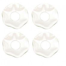Ljusmanschetter för kronljus 4-pack vågiga i klart glas