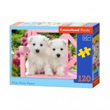 Pussel white terrier puppies, 120 bitar
