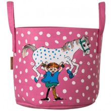 Pippi förvaringskorg pippi och hästen, rosa 30 liter