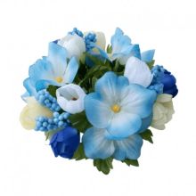 Ljusmanschett för kronljus med blå blommor