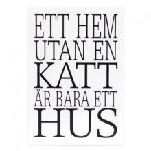 Trätavla a5. ett hem utan katt