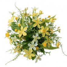 Ljusmanschett för kronljus med gula och vita blommor