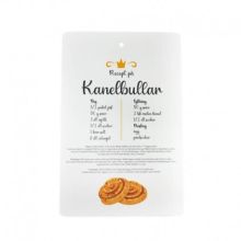 Skärbräda  kanelbullar vit med svart tryck