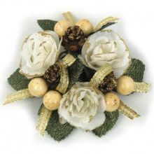 Ljusmanschett för kronljus creme- och guldfärgad från swerox
