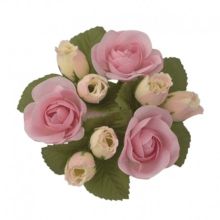 Ljusmanschett rosa rosor för kronljus