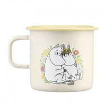 Mumin stor emaljmugg flowers  5.5 dl