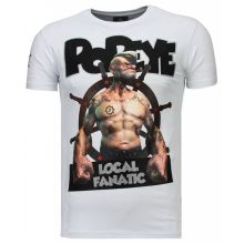 The Sailor Man Popeye Rhinestone - Herr T-Shirt Vit