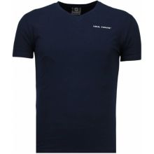 Exclusieve V Neck - Herr Man T-Shirt Blå