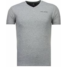 Exclusieve V Neck - T-Shirt Herr Grå