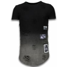 Pictured Flare Effect Long Fit - T-Shirt Herr Svart