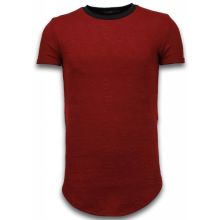 D Long FiT-Shirt Zipped - Herr T-Shirt Röd