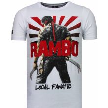 Rambo Shine Rhinestone - Herr T-Shirt Vit