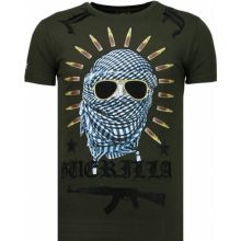 Freedom Fighter Rhinestone - T-Shirt Herr Grön