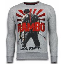 Rambo Rhinestone Sweater - Man Tröja - A - Grå