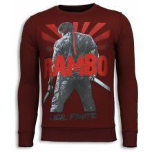 Rambo Rhinestone Sweater - Herr Tröja - A - Bordeaux