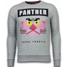 Pink Panther Rhinestone Sweater - Herr Tröja Grå