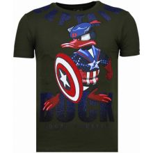 Captain Duck Rhinestone - T-Shirt Herr Grön