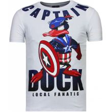 Captain Duck Rhinestone - Herr T-Shirt Vit