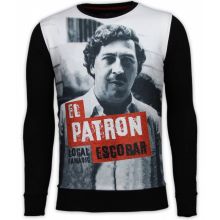 El Patron Escobar Rhinestone - Herrtröjor Svart