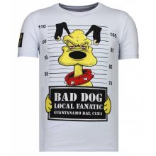 Bad Dog Rhinestone -Man T-Shirt Vit