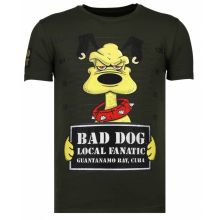 Bad Dog Rhinestone - T-Shirt Herr Khaki