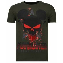 Punisher Mickey Rhinestone - T-Shirt Herr Khaki
