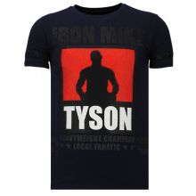 Iron Mike Tyson Rhinestone - Herr T-Shirt - Marinblå