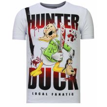 Hunter Duck Rhinestone - Man T-Shirt Vit
