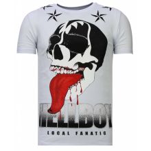 Hellboy Rhinestone - Man T-Shirt Vit