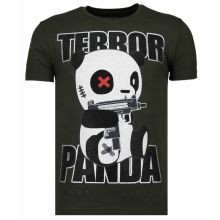 Terror Panda Rhinestone - T-Shirt Herr Khaki