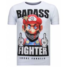 Fight Club Mario Bros -Man T-Shirt Vit