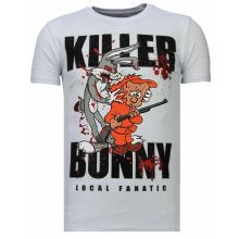 Killer Bunny Rhinestone - Man T-Shirt - -K - Vit