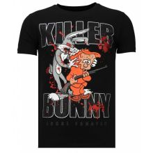 Killer Bunny Rhinestone - Herr T-Shirt Svart